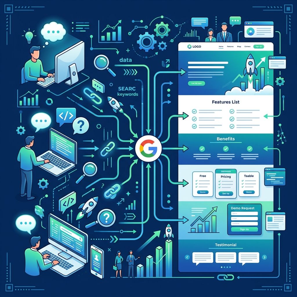Infografía sobre la concordancia de la intención de búsqueda en Google Ads vs la oferta de la Landing Page